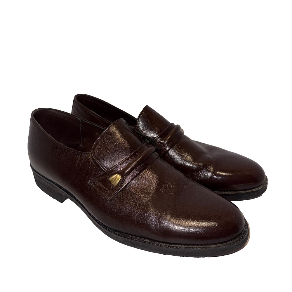 Otsuka Loafers Leather Slip On Dress Shoes Three Wise Made in Japan Sz 26 / US 8